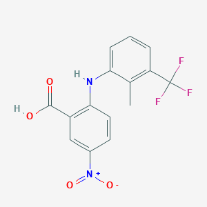 molecular formula C15H11F3N2O4 B8698941 2-[2-Methyl-3-(trifluoromethyl)anilino]-5-nitrobenzoic acid CAS No. 61708-31-4