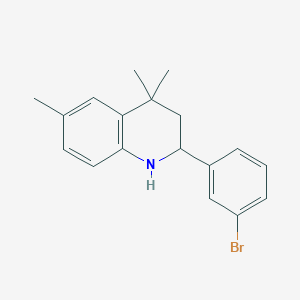 molecular formula C18H20BrN B8698973 2-(3-Bromophenyl)-4,4,6-trimethyl-1,2,3,4-tetrahydroquinoline 