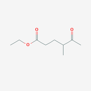 molecular formula C9H16O3 B8698994 3-Methyl-4-oxo-pentane-1-carboxylic acid ethyl ester CAS No. 53068-88-5