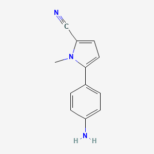 molecular formula C12H11N3 B8699008 5-(4-aminophenyl)-1-methyl-1H-pyrrole-2-carbonitrile CAS No. 921631-37-0