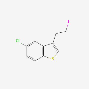 molecular formula C10H8ClIS B8699030 5-Chloro-3-(2-iodoethyl)-1-benzothiophene CAS No. 821787-26-2