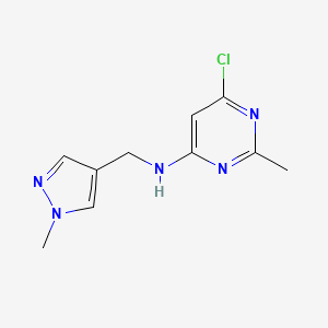 molecular formula C10H12ClN5 B8699060 6-chloro-2-methyl-N-((1-methyl-1H-pyrazol-4-yl)methyl)pyrimidin-4-amine 