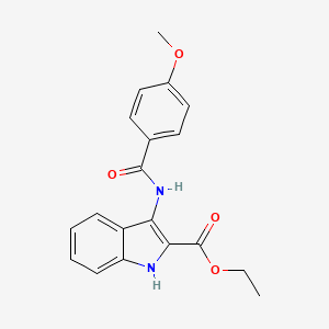 Ethyl 3-(4-methoxybenzamido)-1H-indole-2-carboxylate