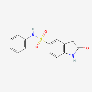 molecular formula C14H12N2O3S B8699128 5-Phenylaminosulfonyl-2-oxindole 