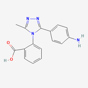 molecular formula C16H14N4O2 B8699189 2-(3-(4-Aminophenyl)-5-methyl-4H-1,2,4-triazol-4-yl)benzoic acid CAS No. 648917-57-1