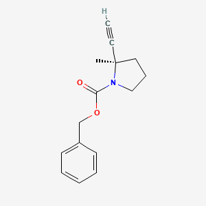 molecular formula C15H17NO2 B8699195 (R)-benzyl 2-ethynyl-2-methylpyrrolidine-1-carboxylate 