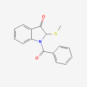 molecular formula C16H13NO2S B8699223 1-benzoyl-2-(methylthio)indolin-3-one CAS No. 51175-55-4