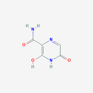 molecular formula C5H5N3O3 B8699235 3-Hydroxy-5-oxo-4,5-dihydropyrazine-2-carboxamide CAS No. 259793-98-1