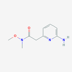 molecular formula C9H13N3O2 B8699238 2-(6-aminopyridin-2-yl) N-methoxy-N-methylacetamide 