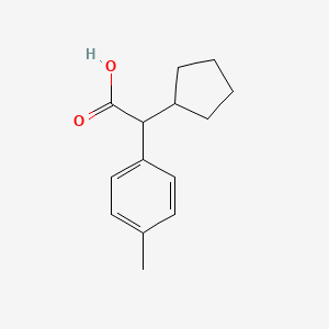 molecular formula C14H18O2 B8699275 2-Cyclopentyl-2-(p-tolyl)aceticacid 