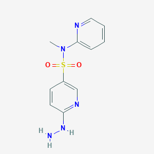 molecular formula C11H13N5O2S B8699295 6-hydrazino-N-methyl-N-pyridin-2-ylpyridine-3-sulfonamide 