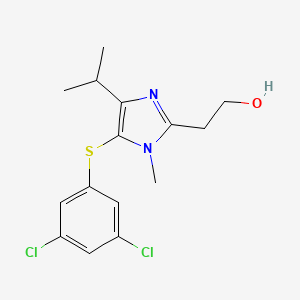molecular formula C15H18Cl2N2OS B8699304 2-(5-(3,5-Dichlorophenylthio)-4-isopropyl-1-methyl-1H-imidazol-2-yl)ethanol CAS No. 178982-63-3