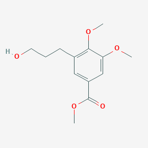 molecular formula C13H18O5 B8699336 Methyl 3-(3-hydroxypropyl)-4,5-dimethoxybenzoate CAS No. 647855-05-8