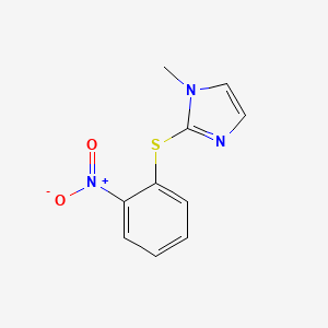 molecular formula C10H9N3O2S B8699455 1-Methyl-2-[(2-nitrophenyl)thio]-1H-imidazole 