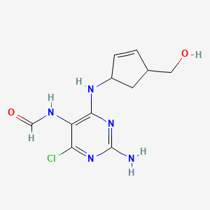 N-[2-amino-4-chloro-6-[[4-(hydroxymethyl)cyclopent-2-en-1-yl]amino]pyrimidin-5-yl]formamide