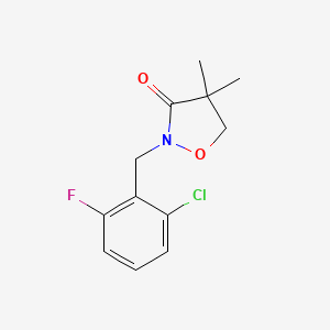 molecular formula C12H13ClFNO2 B8699564 2-[(2-Chloro-6-fluorophenyl)methyl]-4,4-dimethyl-1,2-oxazolidin-3-one CAS No. 81778-13-4