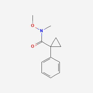 molecular formula C12H15NO2 B8699601 N-methoxy-N-methyl-1-phenylcyclopropane-1-carboxamide CAS No. 556799-29-2