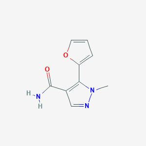molecular formula C9H9N3O2 B8699631 5-(Furan-2-yl)-1-methyl-1H-pyrazole-4-carboxamide CAS No. 61621-13-4