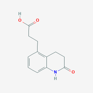 molecular formula C12H13NO3 B8699699 3-(2-Oxo-1,2,3,4-tetrahydroquinolin-5-yl)propanoic acid 