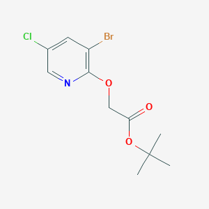 molecular formula C11H13BrClNO3 B8699707 Tert-butyl[(3-bromo-5-chloropyridin-2-yl)oxy]acetate 