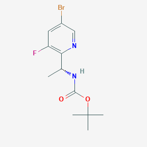 molecular formula C12H16BrFN2O2 B8699720 tert-butyl N-[(1R)-1-(5-bromo-3-fluoropyridin-2-yl)ethyl]carbamate 