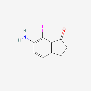 molecular formula C9H8INO B8700221 6-amino-7-iodo-2,3-dihydro-1H-inden-1-one 