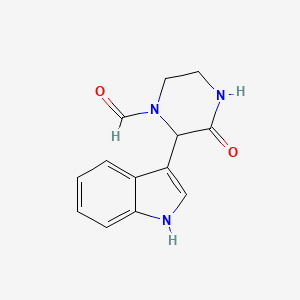molecular formula C13H13N3O2 B8700315 2-(1H-Indol-3-yl)-3-oxo-1-piperazinecarboxaldehyde CAS No. 85607-53-0