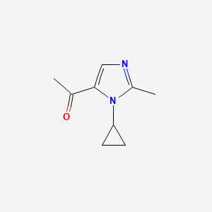 molecular formula C9H12N2O B8700340 1-(1-Cyclopropyl-2-methyl-1H-imidazol-5-yl)ethanone 