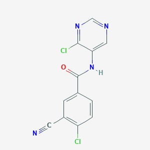 molecular formula C12H6Cl2N4O B8700383 4-Chloro-N-(4-chloropyrimidin-5-yl)-3-cyanobenzamide CAS No. 918880-63-4