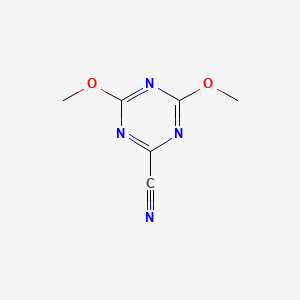 molecular formula C6H6N4O2 B8700485 1,3,5-Triazine-2-carbonitrile, 4,6-dimethoxy- CAS No. 89067-44-7