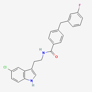 molecular formula C24H20ClFN2O B8700549 N-(2-(5-Chloro-1H-indol-3-yl)ethyl)-4-(3-fluorobenzyl)benzamide 