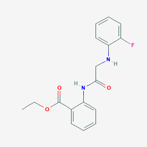molecular formula C17H17FN2O3 B8700619 Ethyl 2-{2-[(2-fluorophenyl)amino]acetamido}benzoate 