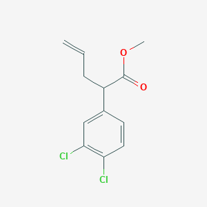 molecular formula C12H12Cl2O2 B8700661 Methyl 2-(3,4-dichlorophenyl)pent-4-enoate 