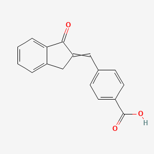 molecular formula C17H12O3 B8700703 Benzoic acid, 4-[(1,3-dihydro-1-oxo-2H-inden-2-ylidene)methyl]- CAS No. 143412-99-1