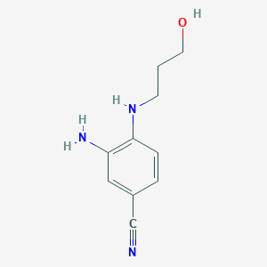 molecular formula C10H13N3O B8700707 3-Amino-4-((3-hydroxypropyl)amino)benzonitrile 