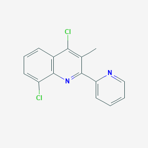 molecular formula C15H10Cl2N2 B8700715 4,8-Dichloro-3-methyl-2-(pyridin-2-yl)quinoline 