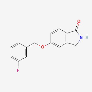 molecular formula C15H12FNO2 B8700795 5-[(3-FLUOROPHENYL)METHOXY]-2,3-DIHYDROISOINDOL-1-ONE 