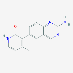 molecular formula C14H12N4O B8700810 3-(2-aminoquinazolin-6-yl)-4-methylpyridin-2(1H)-one 