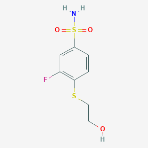 molecular formula C8H10FNO3S2 B8700867 4-(2-Hydroxyethylthio)-3-fluorobenzenesulfonamide CAS No. 108966-70-7