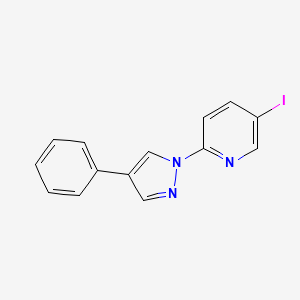 molecular formula C14H10IN3 B8700946 5-iodo-2-(4-phenyl-1H-pyrazol-1-yl)pyridine 