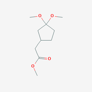 molecular formula C10H18O4 B8700987 Methyl 2-(3,3-dimethoxycyclopentyl)acetate 