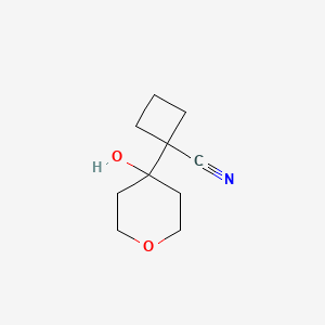 molecular formula C10H15NO2 B8701001 1-(4-hydroxytetrahydro-2H-pyran-4-yl)cyclobutanecarbonitrile 
