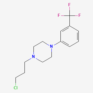molecular formula C14H18ClF3N2 B8701046 Piperazine, 1-(3-chloropropyl)-4-(3-(trifluoromethyl)phenyl)- CAS No. 78056-40-3