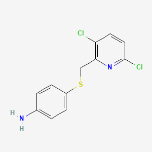molecular formula C12H10Cl2N2S B8701087 4-{[(3,6-Dichloropyridin-2-yl)methyl]sulfanyl}aniline CAS No. 58803-97-7