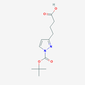 molecular formula C12H18N2O4 B8701100 4-[1-(Tert-butoxycarbonyl)-1H-pyrazol-3-yl]butanoic acid 