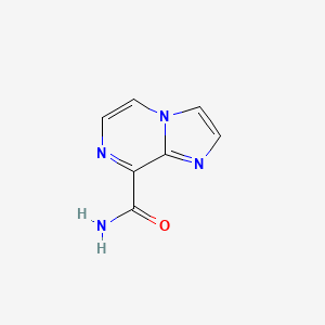 molecular formula C7H6N4O B8701368 Imidazo[1,2,a]pyrazine-8-carboxylic acidamide 