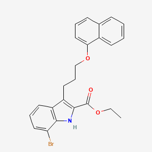 ethyl 7-bromo-3-(3-(naphthalen-1-yloxy)propyl)-1H-indole-2-carboxylate