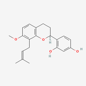 molecular formula C21H24O4 B8701453 (2S)-2',4'-dihydroxy-7-methoxy-8-prenylflavan 