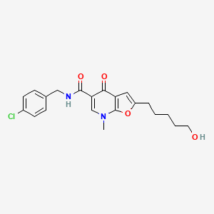 N-(4-Chlorobenzyl)-2-(5-hydroxypentyl)-7-methyl-4-oxo-4,7-dihydrofuro[2,3-b]pyridine-5-carboxamide