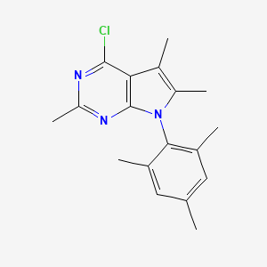 molecular formula C18H20ClN3 B8701558 4-Chloro-7-mesityl-2,5,6-trimethyl-7H-pyrrolo[2,3-d]pyrimidine 